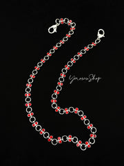 Red Wallet Chain for Women Vine Gem Wallet Chain Gem Womens Wallet Chain - iChainWallets