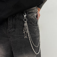 Skull Wallet Chain Mens Cool Wallet Chain Double Wallet Chain - iChainWallets