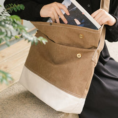 Mens Khaki Canvas Large Stachel Messenger Bags Canvas Side Bag Canvas Shoulder Bag for Women