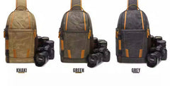 Sling Bag for Big Man - Waxed Canvas Large Sling Backpack - Large Canvas Sling Bag