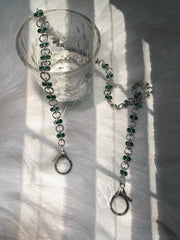 Green Vine Gem Wallet Chain Gem Womens Wallet Chain - iChainWallets