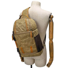 Sling Bag for Big Man - Waxed Canvas Large Sling Backpack - Large Canvas Sling Bag