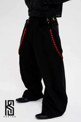 Wooden Beaded Wallet Chain Ball Wallet Chain Red Wallet Chain for Women - iChainWallets