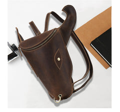 Brown Ox Bull Head Leather Backpack Mens Cool Leather Backpack - iwalletsmen