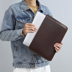 Brown Leather Laptop Case 13 inches Mens 13 Leather Case for Laptop - iwalletsmen