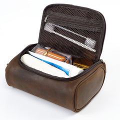 Brown Leather Toiletry Bag 