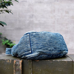 Blue Denim Messnger Bag Washed Distressed Womens Large Jeans Shoulder Bag Large Denim Crossbody Bag for Men - Feltify