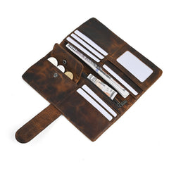 Brown Buckle Mens Wallets with Coin Pocket - iwalletsmen