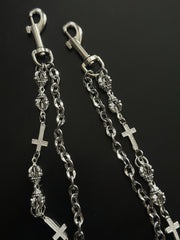 Cool Vajra Biker Wallet Chain For Men Mens Cross Double Wallet Chain