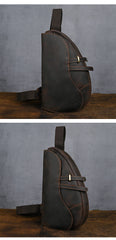 Full Grain Leather Sling Bag for Men - iwalletsmen