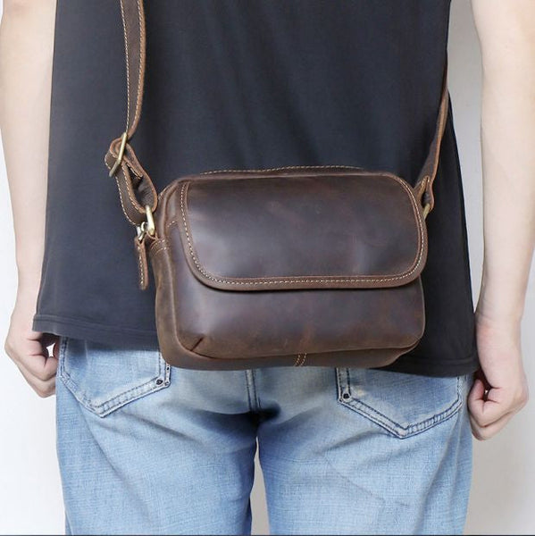 Small Mens Crossbody Bag Leather Small Crossbody Bag for Men Mens Small Crossbody Bag - iwalletsmen
