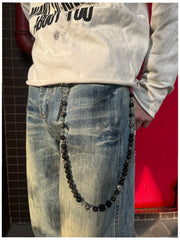 Black Turquoise Stone Bead Wallet Chain Beaded Wallet Chain - iChainWallets