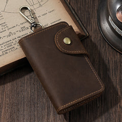 Leather Key Wallet with Belt Clip for Men Key Holder Wallet Leather Key Ring Wallet - iwalletsmen