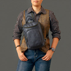 Large leather sling backpack for big guys - bottom structure and standing ability