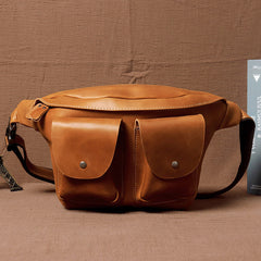 Brown Leather Waist Bag - iwalletsmen