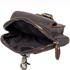 Black Belt Clip On Pouch Mens Belt Pouch Leather Belt Phone Pouch Leather Phone Belt Pouch - iwalletsmen