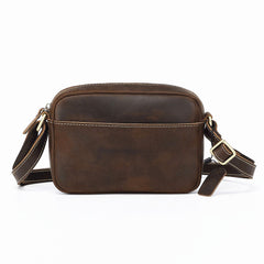 Brown Small Italian Leather Crossbody Bag - iwalletsmen