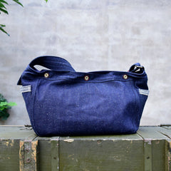 Blue Denim Messenger Bag Denim Crossbody Bag Blue Denim Shoulder Bag - Feltify