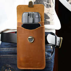 Leather Cell Phone Holster with Belt Loop 