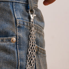 Triple Wallet Chain With Cross Mens Biker Wallet Chain - iChainWallets