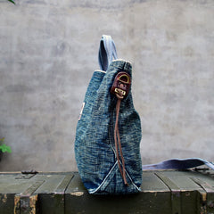 Blue Jean Vertical Tote Bag Denim Tote Handbag Denim Tote Bag Blue Denim Tote Shoulder Bag - Feltify