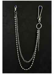 Beaded Wallet Chain Bead Double Wallet Chain Mens Ball Wallet Chain - iChainWallets