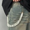 Pearl Wallet Chain Quadruple Beaded Wallet Chain 