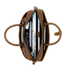 Dark Brown Briefcase 15 inch Laptop Shoulder Bag - iwalletsmen