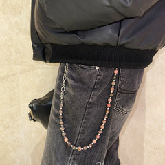 Brown Bead Wallet Chain Turquoise Stone Beaded Wallet Chain 