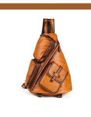 Leather Large Sling Backpack - Detail View