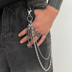 Skull Wallet Chain Mens Cool Wallet Chain Double Wallet Chain - iChainWallets