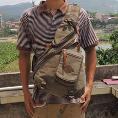 Large Canvas Sling Bag for Big Guys - Lifestyle