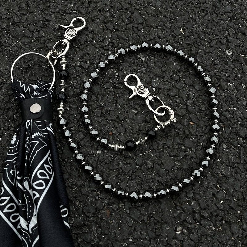 Black Long Ball Wallet Chain - iChainWallets