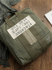 Canvas Mens Pilot Handbag Army Green Canvas WWII Bag Canvas Army Vertical Weekender Bag Travel Bag for Men