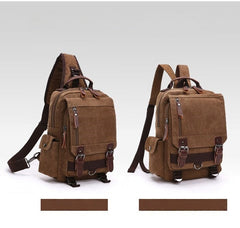 Blue Sling Bag for Big Man –  Convertible Canvas Large Sling Backpack – Large Canvas Sling Bag for Big Guys