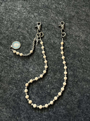 Long Ball Wallet Chains for Women White Ball Wallet Chain Beaded Wallet Chain - iChainWallets