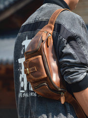 Mens Leather Waist Pack 