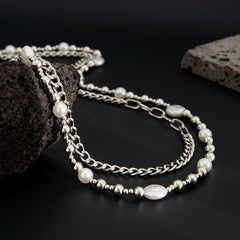 Pearl Wallet Chain  Womens Double Wallet Chain - iChainWallets