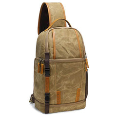 Sling Bag for Big Man - Waxed Canvas Large Sling Backpack - Large Canvas Sling Bag
