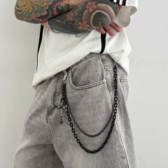 Black Double Wallet Chain Cross Wallet Chain for Men - iChainWallets