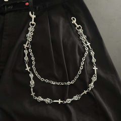 Cool Vajra Biker Wallet Chain For Men Mens Cross Double Wallet Chain