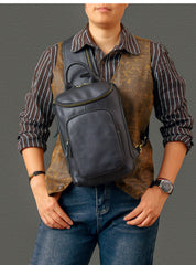 Big sling bag for men - strap connection to bag body