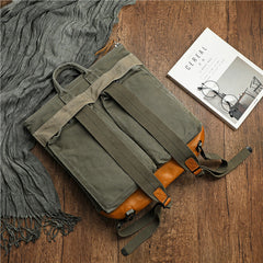 Army Green Canvas Mens Backpack Canvas Army Backpack Canvas Travel Backpack for Men