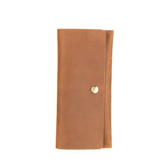 Long Leather Wallet with Flap Mens Wallet with Flap Brown Leather Flap Wallet - iwalletsmen