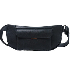 Black Leather Fanny Pack Detail View