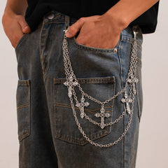 Triple Wallet Chain With Cross 