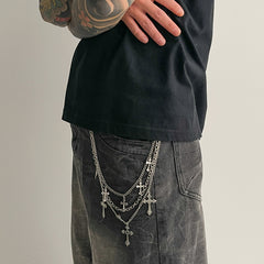 3 Layered Wallet Chain Triple Wallet Chain With Cross - iChainWallets