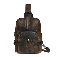 Leather Large Sling Backpack - Detail