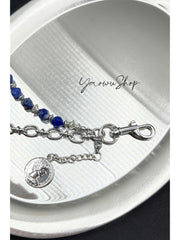 White Turquoise Beaded Wallet Chain Beaded Pants Chain Double Wallet Chain - iChainWallets