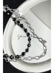 Beaded Wallet Chain Womens White Stone Wallet Chain Double Wallet Chain - iChainWallets